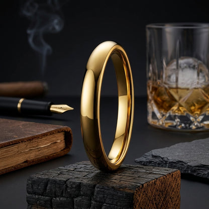 Polished Gold Tungsten Ring (2mm)