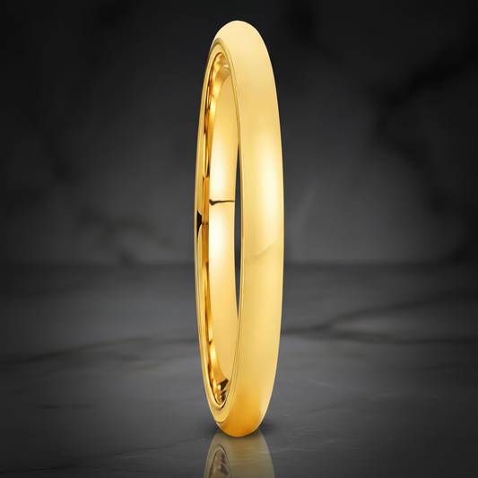 The Slim Gold™ – Polished Gold Tungsten Ring (2mm)