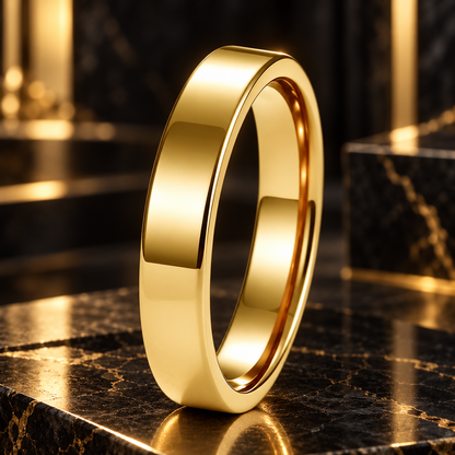 The Slimflat — 4mm Flat High Polished Tungsten Carbide Wedding Band