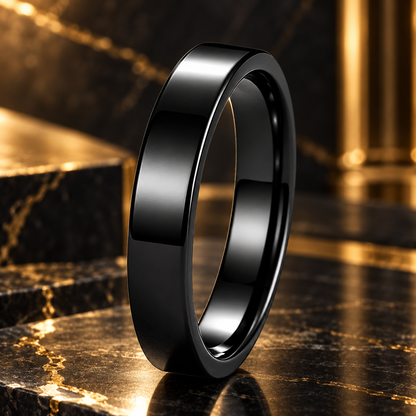The Slimflat — 4mm Flat High Polished Tungsten Carbide Wedding Band