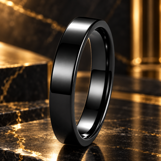 The Slimflat — 4mm Flat High Polished Tungsten Carbide Wedding Band