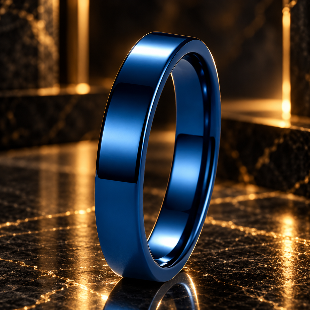 The Slimflat — 4mm Flat High Polished Tungsten Carbide Wedding Band