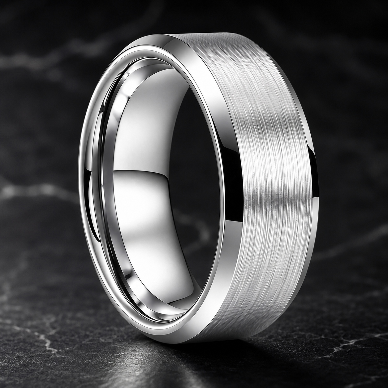 The Steadfast | Brushed Tungsten Wedding Band