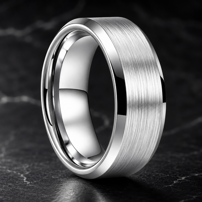 The Steadfast | Brushed Tungsten Wedding Band