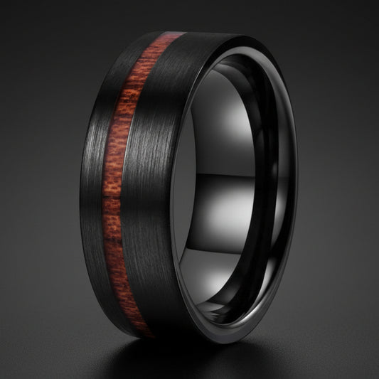 The Truewood Vow:Black wood tungsten ring