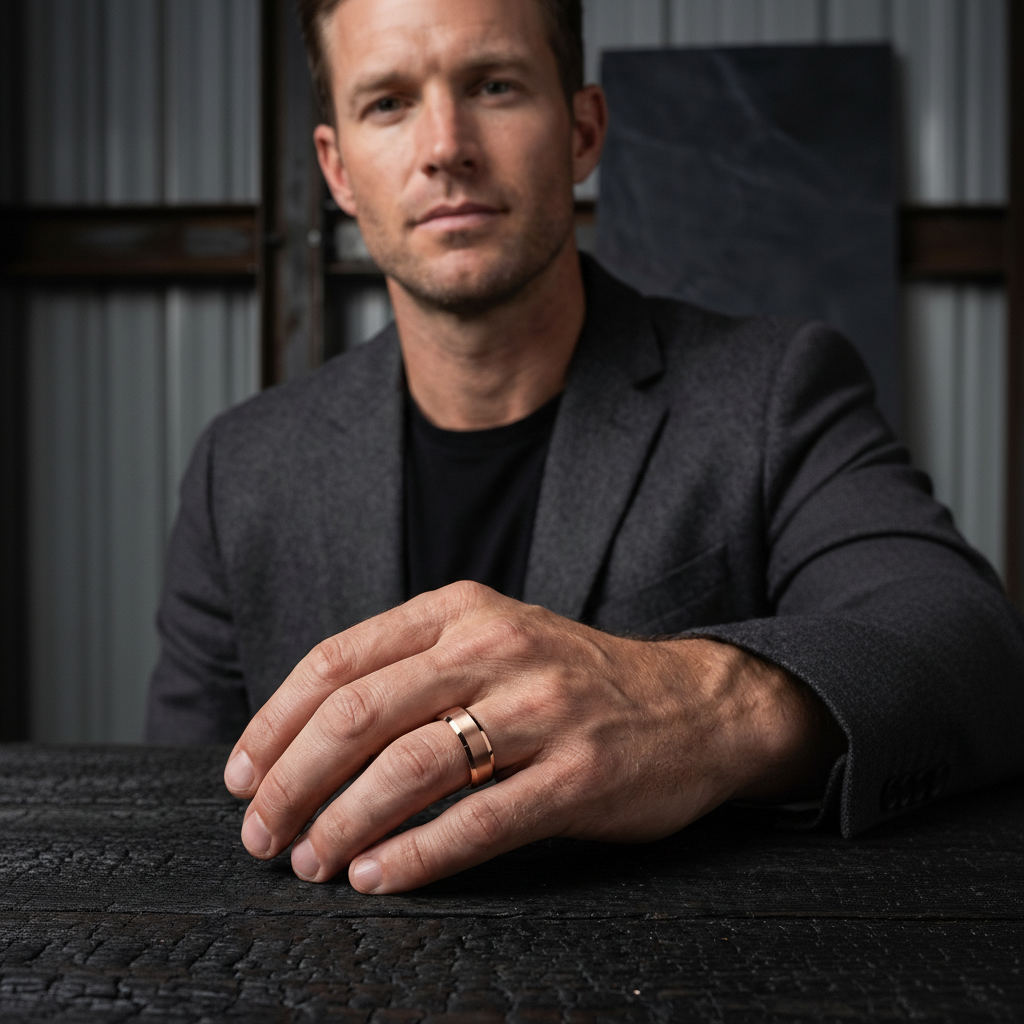 The Vowkeeper — Rose Gold Tungsten Band