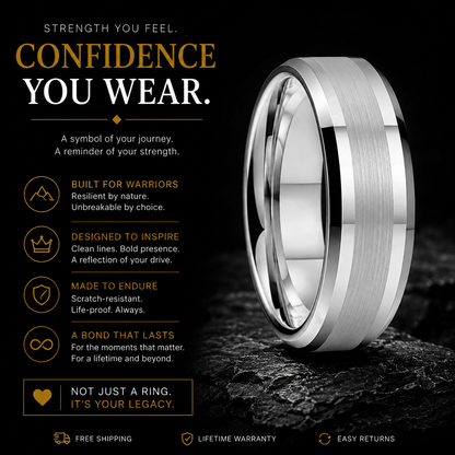The Weston —Silver Tungsten Engagement Ring