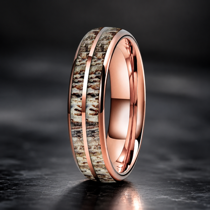 Tungsten Deer Antler Wedding Band