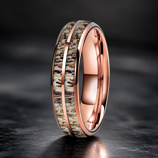 Tungsten Deer Antler Wedding Band
