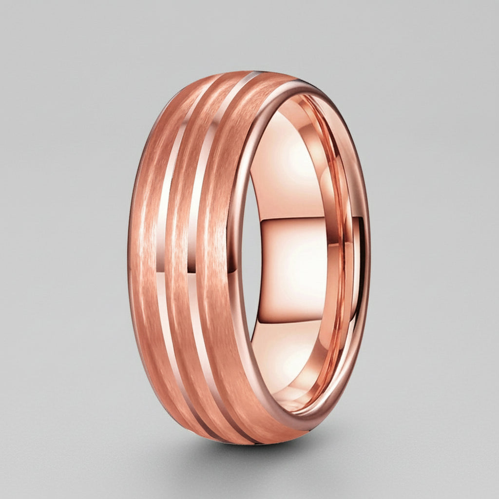 Tungsten Blank Ring with Triple Grooves