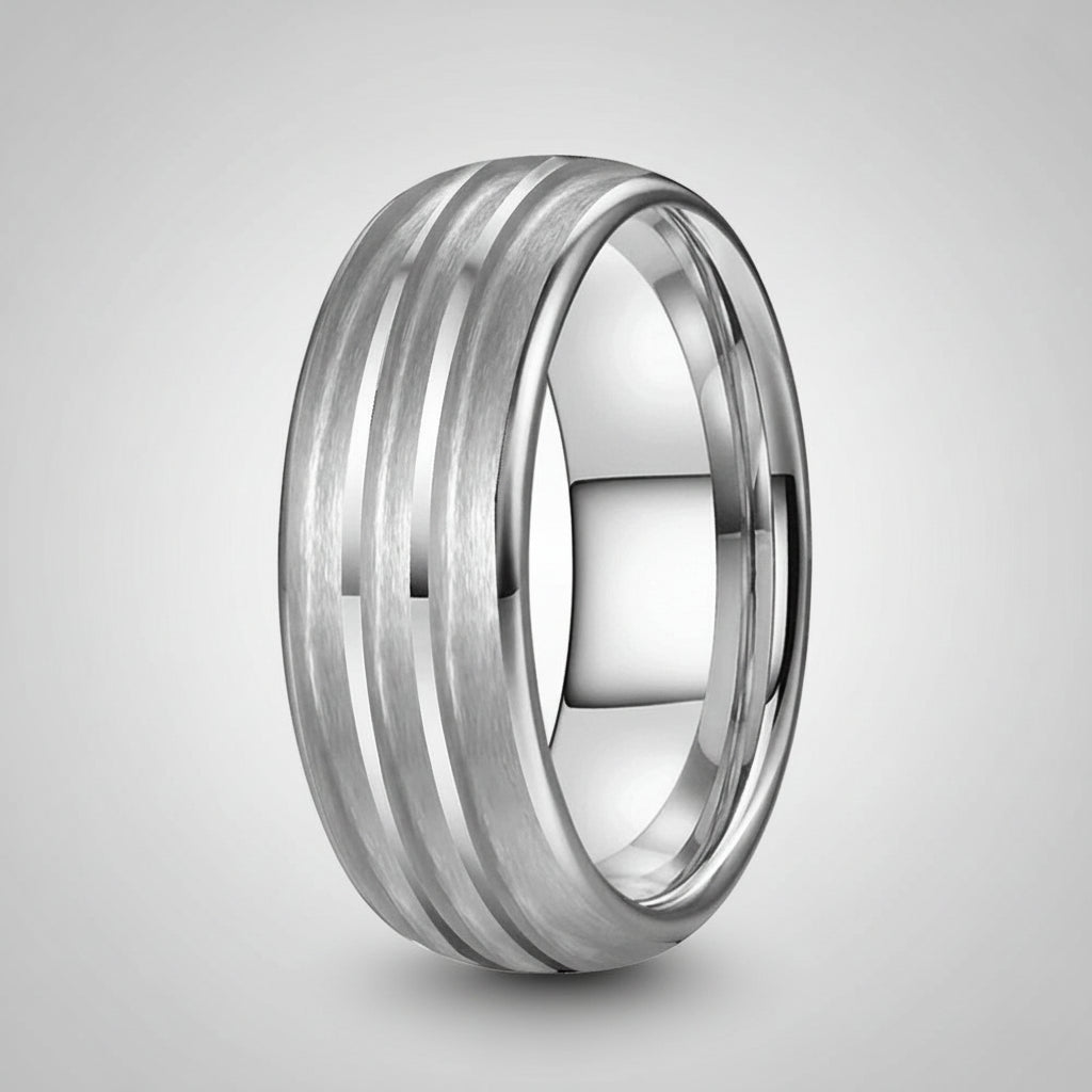 Tungsten Blank Ring with Triple Grooves