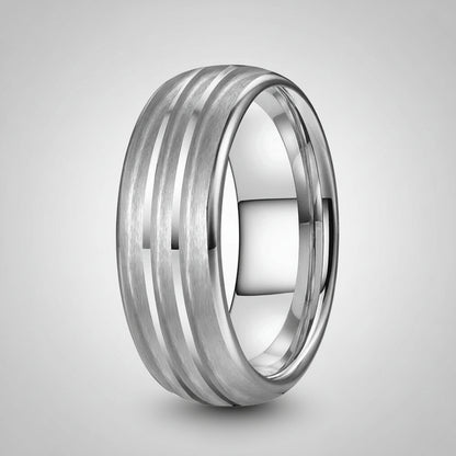Tungsten Blank Ring with Triple Grooves
