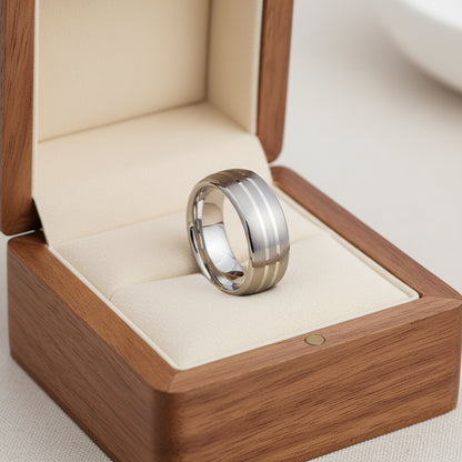 Tungsten Blank Ring with Triple Grooves