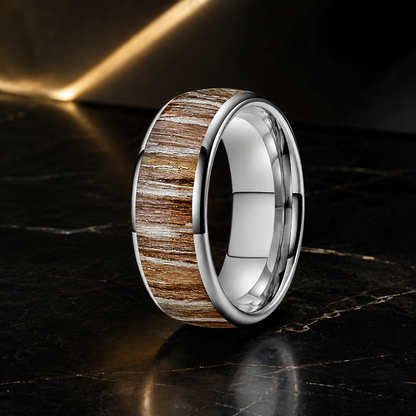Tungsten Carbide Zebrano Wood Ring