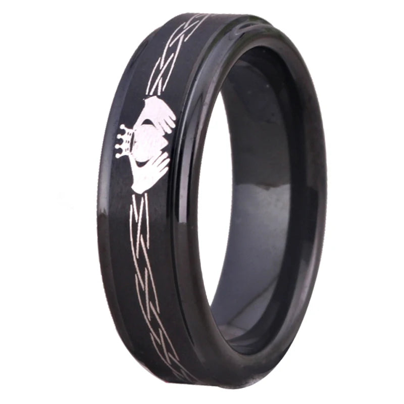 Tungsten Carbide Claddagh Ring