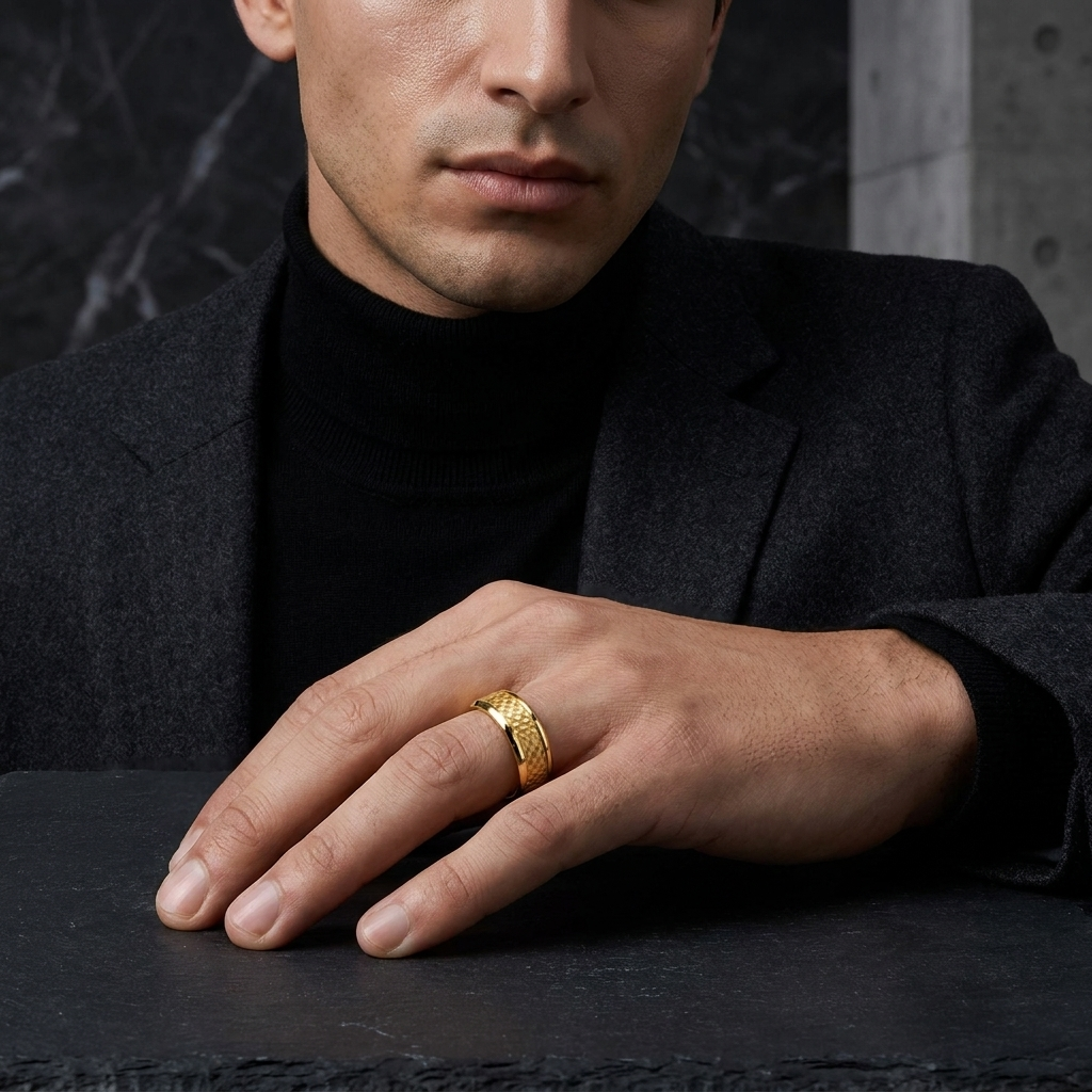Tungsten Carbon Fiber Wedding Ring