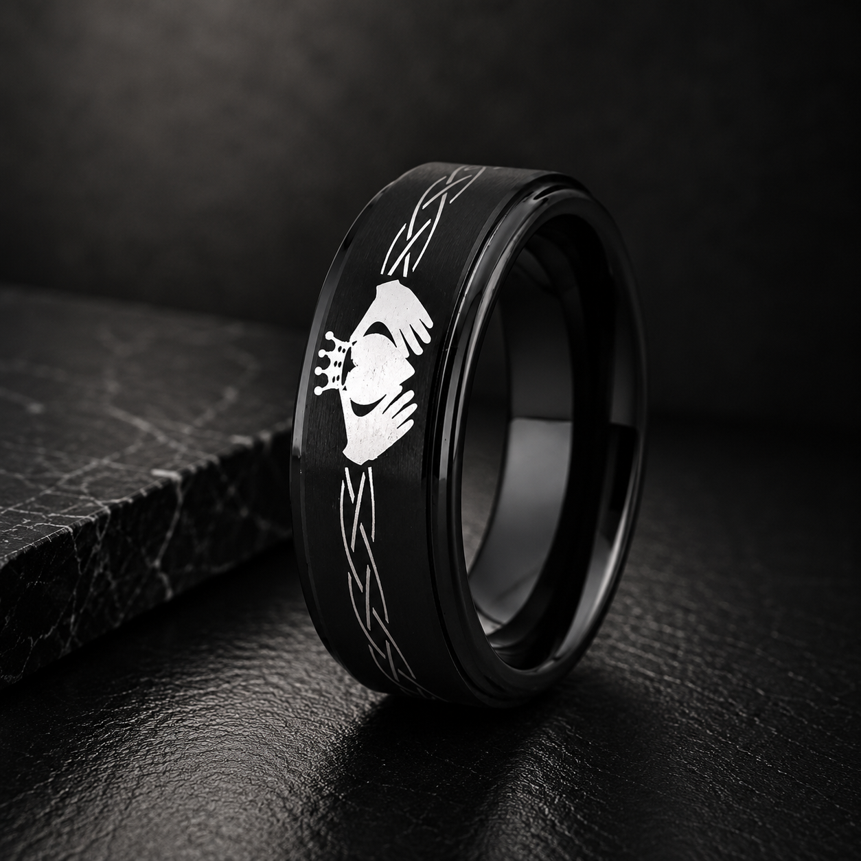 Tungsten Claddagh Ring