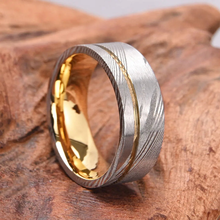 Tungsten Damascus Ring