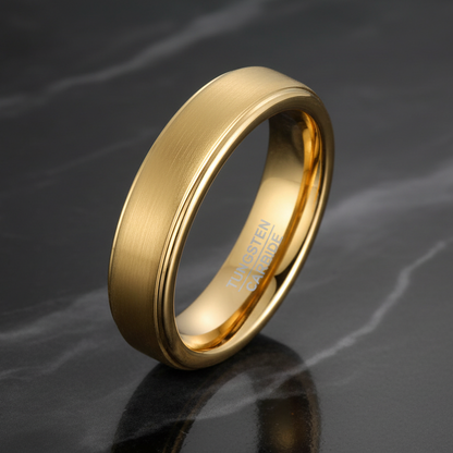 5mm Gold Tungsten Carbide Engagement Ring