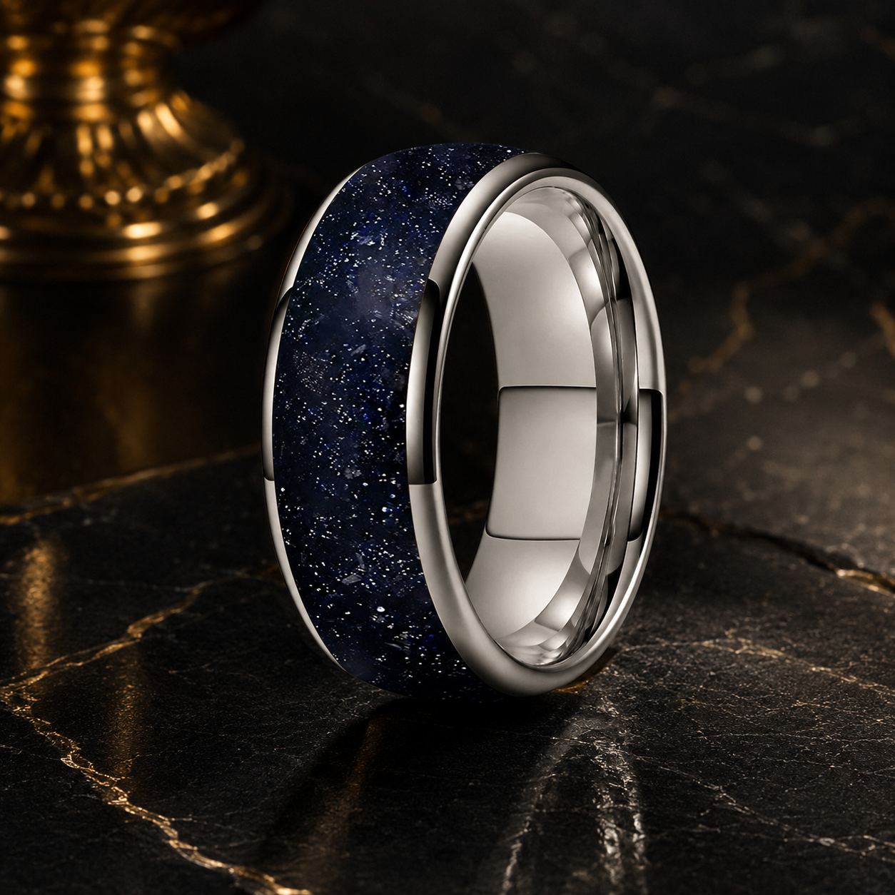 silver Tungsten Galaxy Ring