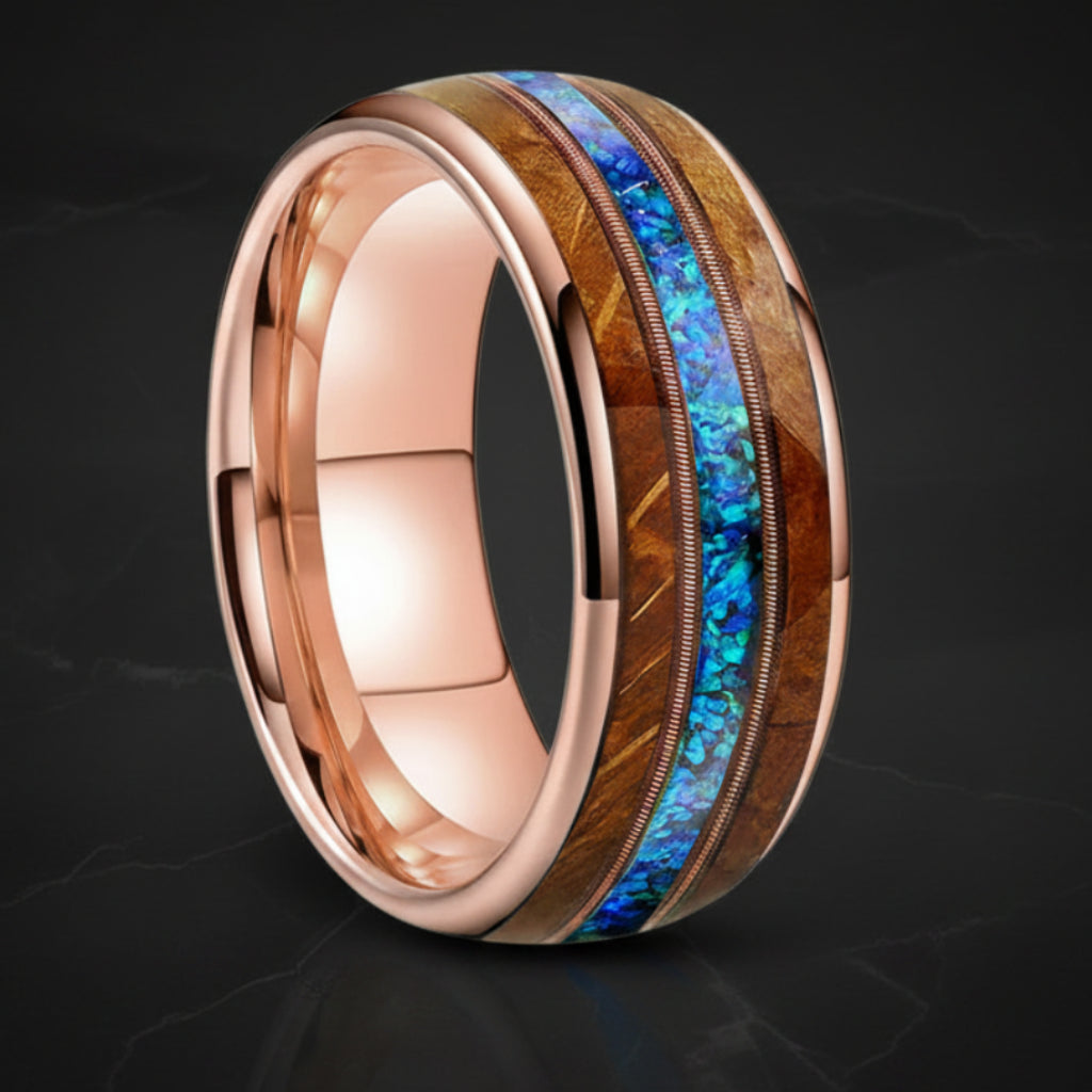 Tungsten Guitar String Ring for men