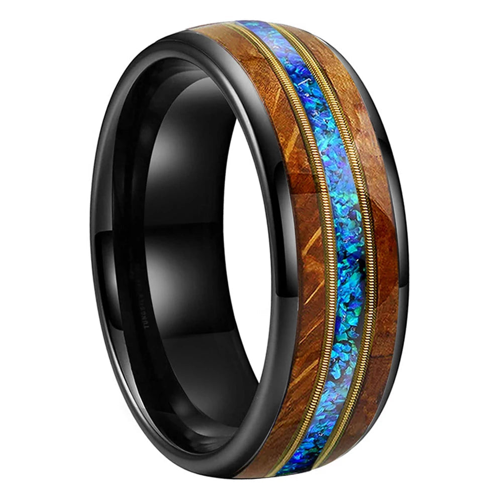 Tungsten Guitar String Ring for men