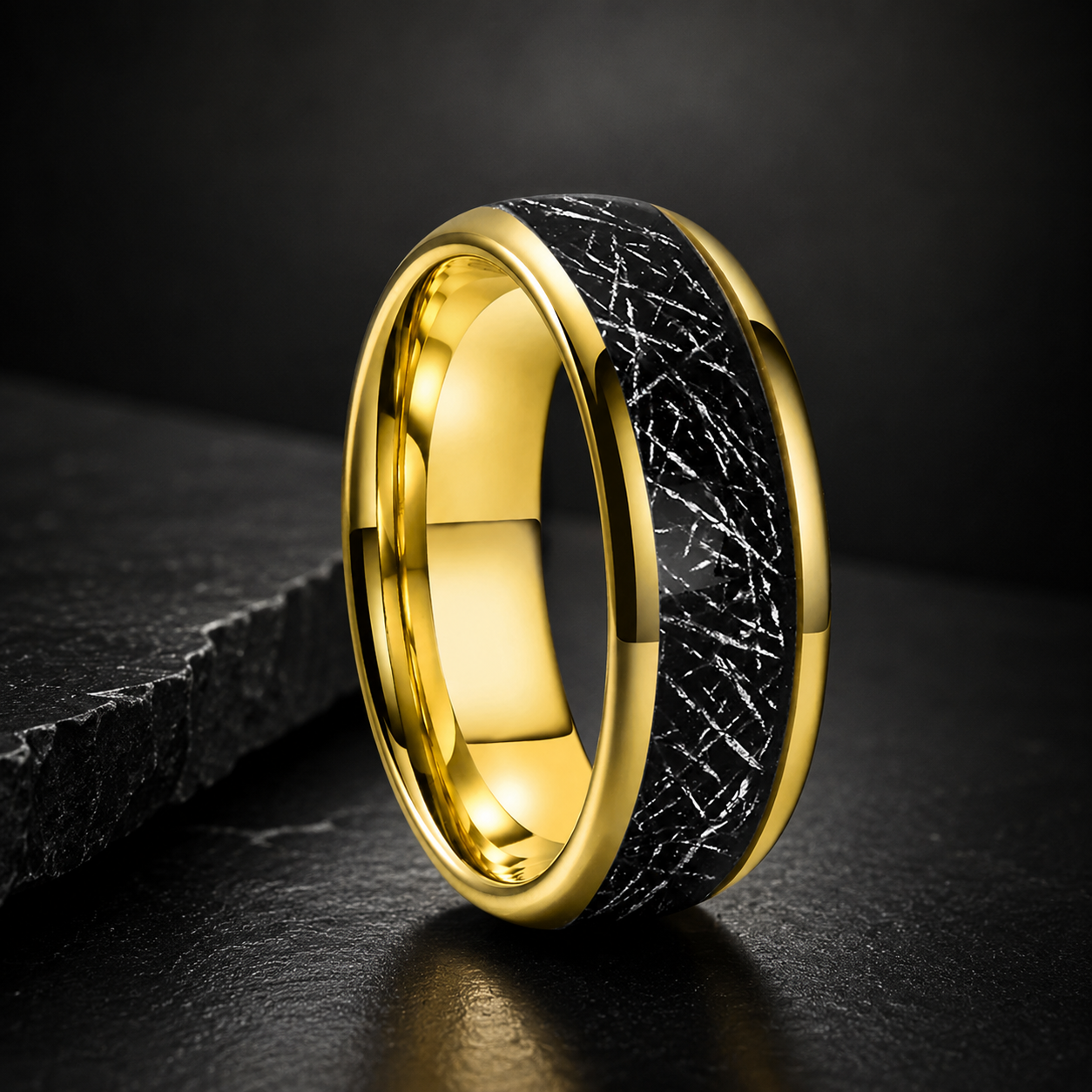Tungsten Meteorite Wedding Band