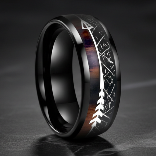 Mens Tungsten Meteorite Ring