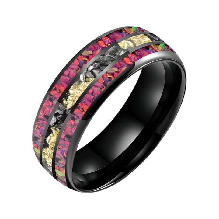 Tungsten Opal Ring with Meteorite