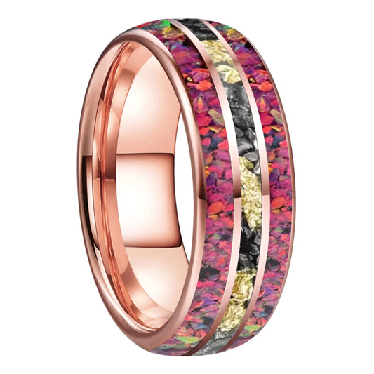 Tungsten Opal Ring with Meteorite