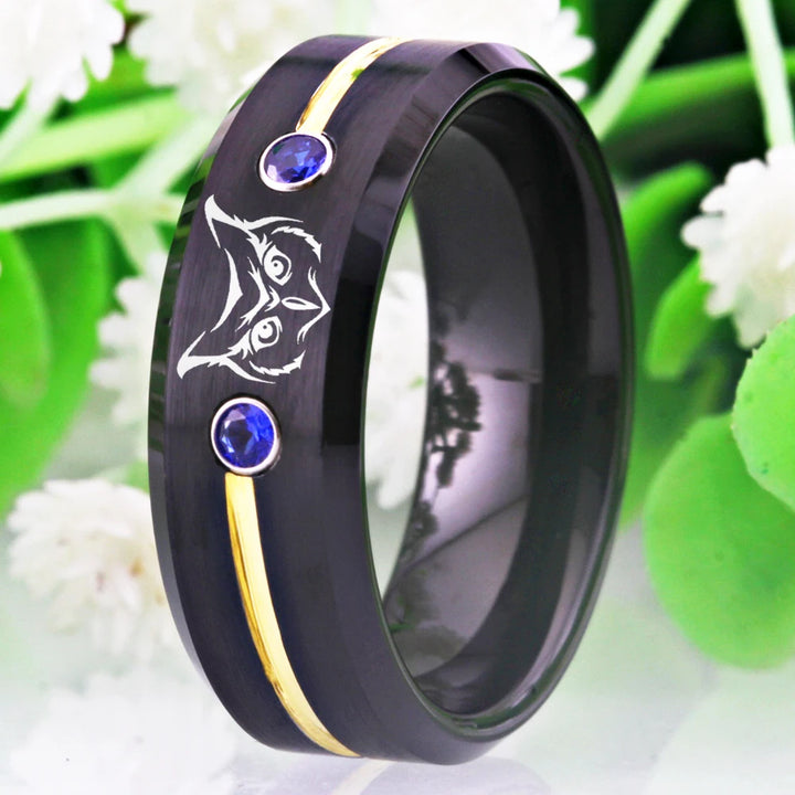 Tungsten Owl Ring