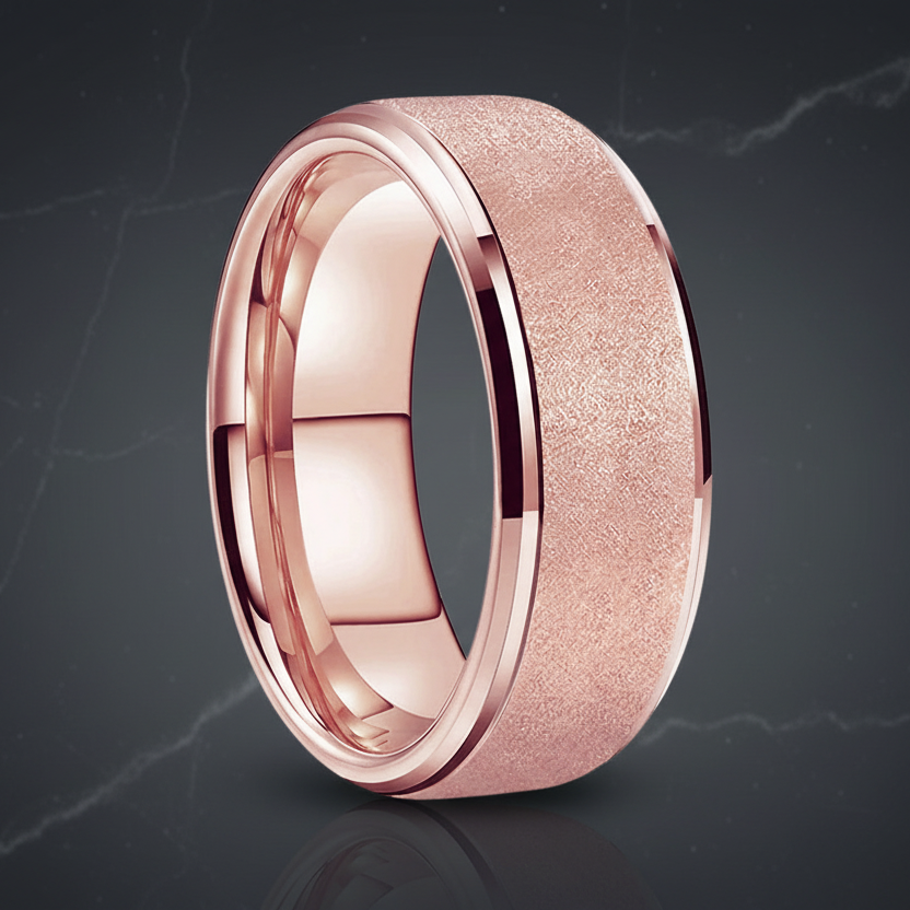 8mm Matte Tungsten Ring for Women