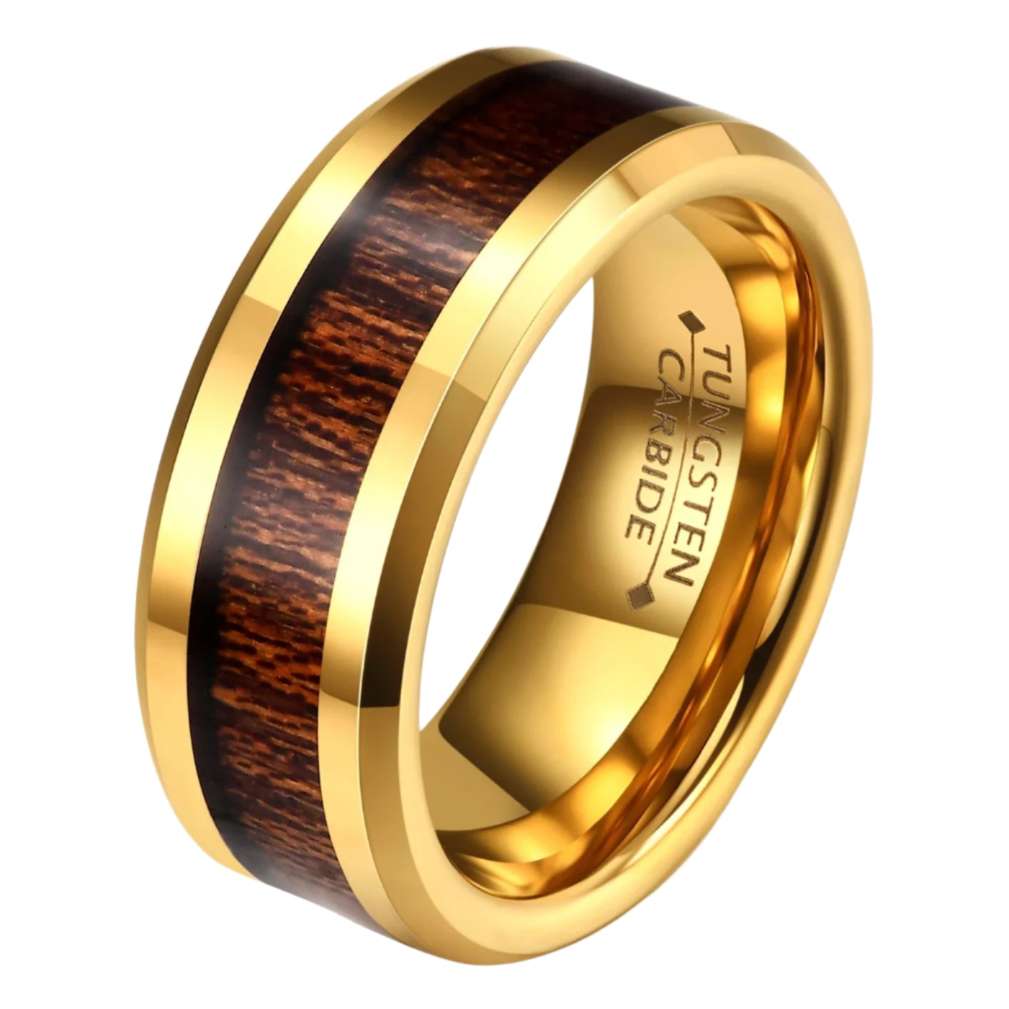 Tungsten Wood Inlay Ring
