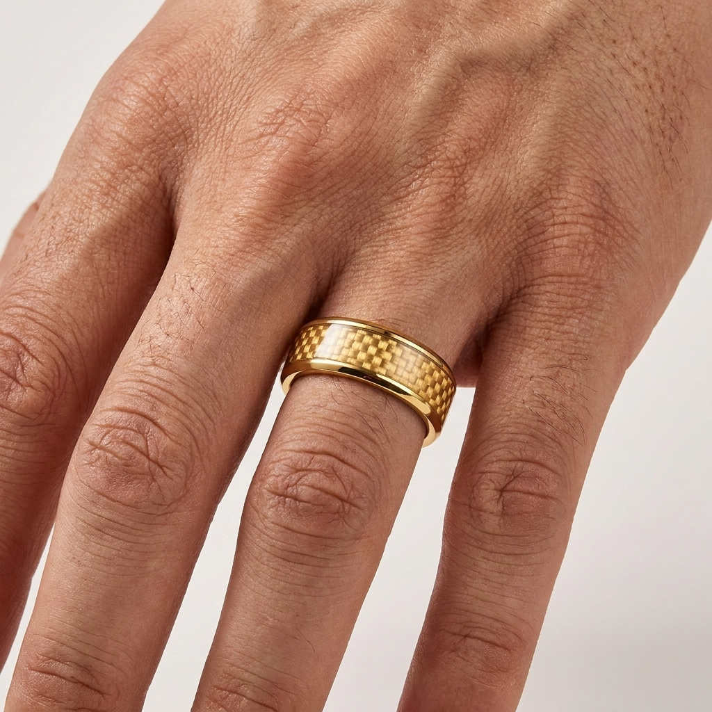 Tungsten Carbon Fiber Wedding Ring