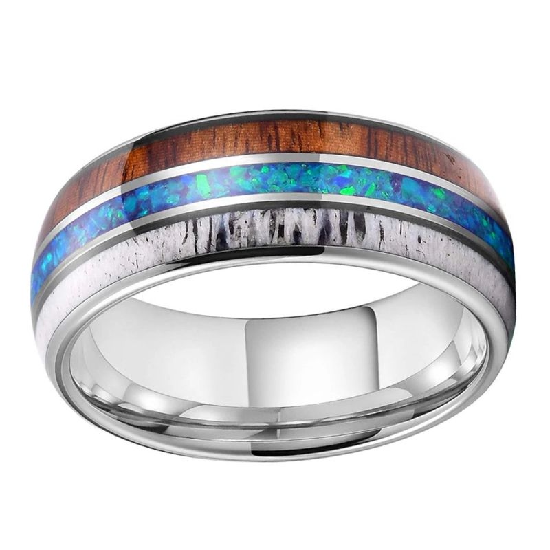 Tungsten Deer Antler Ring