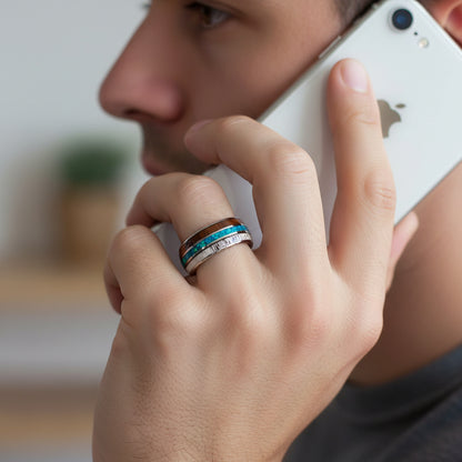 Tungsten Deer Antler Ring