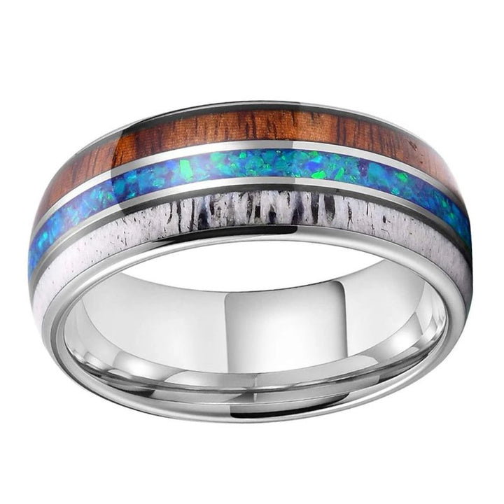 Tungsten Deer Antler Ring