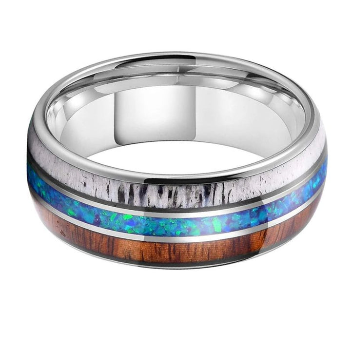 Tungsten Deer Antler Ring