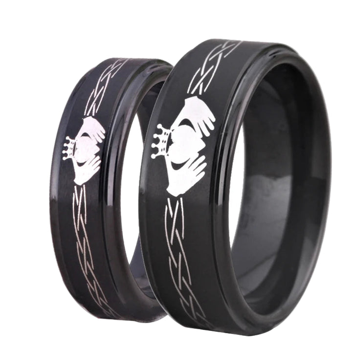 Tungsten -Carbide Claddagh Ring