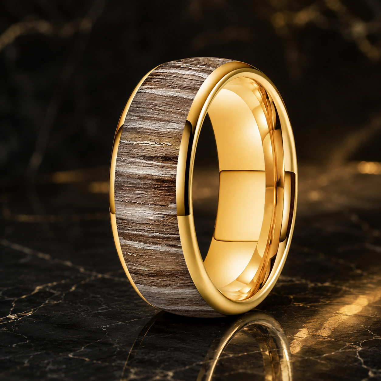 Tungsten Carbide Zebrano Wood Ring