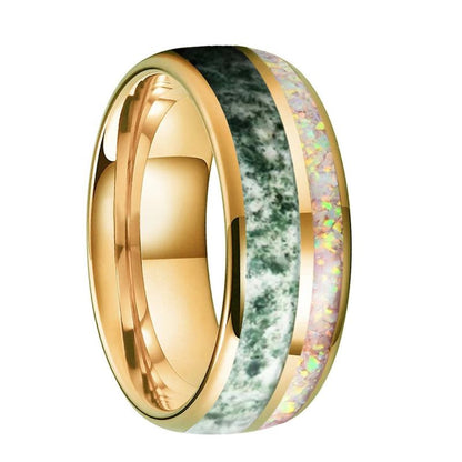 Tungsten Opal Mens Ring