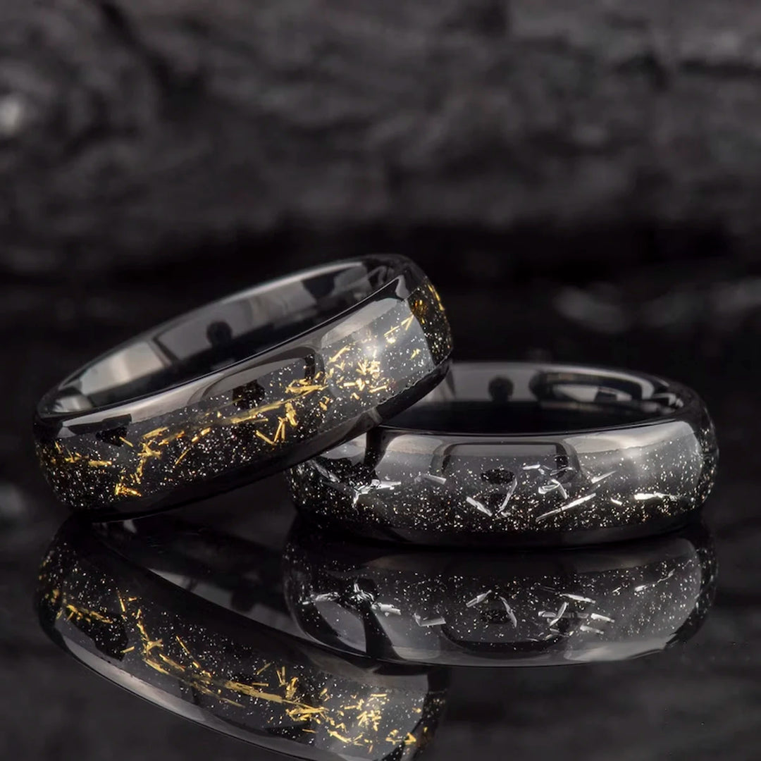 Tungsten Carbide Meteorite Ring