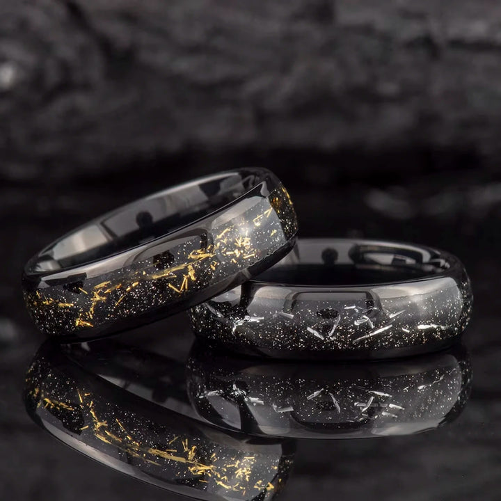 Tungsten Carbide Meteorite Ring