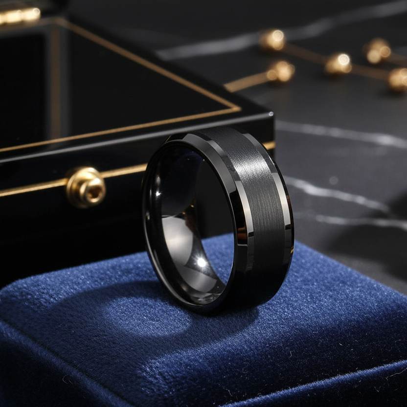 Black Tungsten Carbide Ring for Men