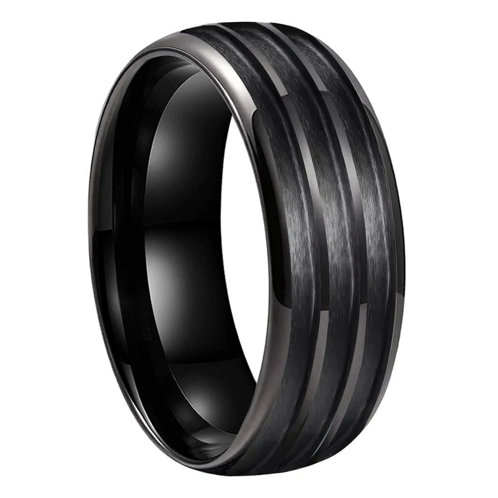 Tungsten Blank Ring with Triple Grooves