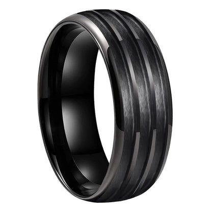 Tungsten Blank Ring with Triple Grooves