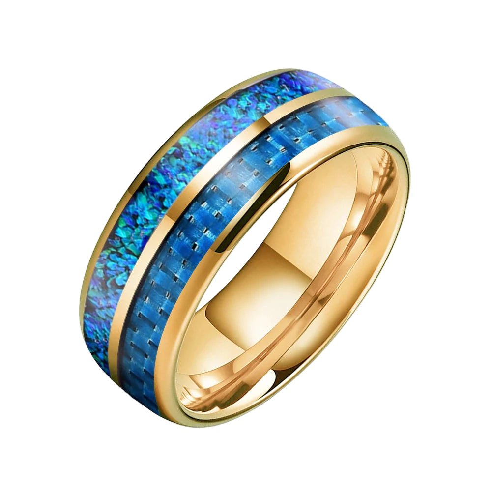 Tungsten Blue Carbon Fiber Ring