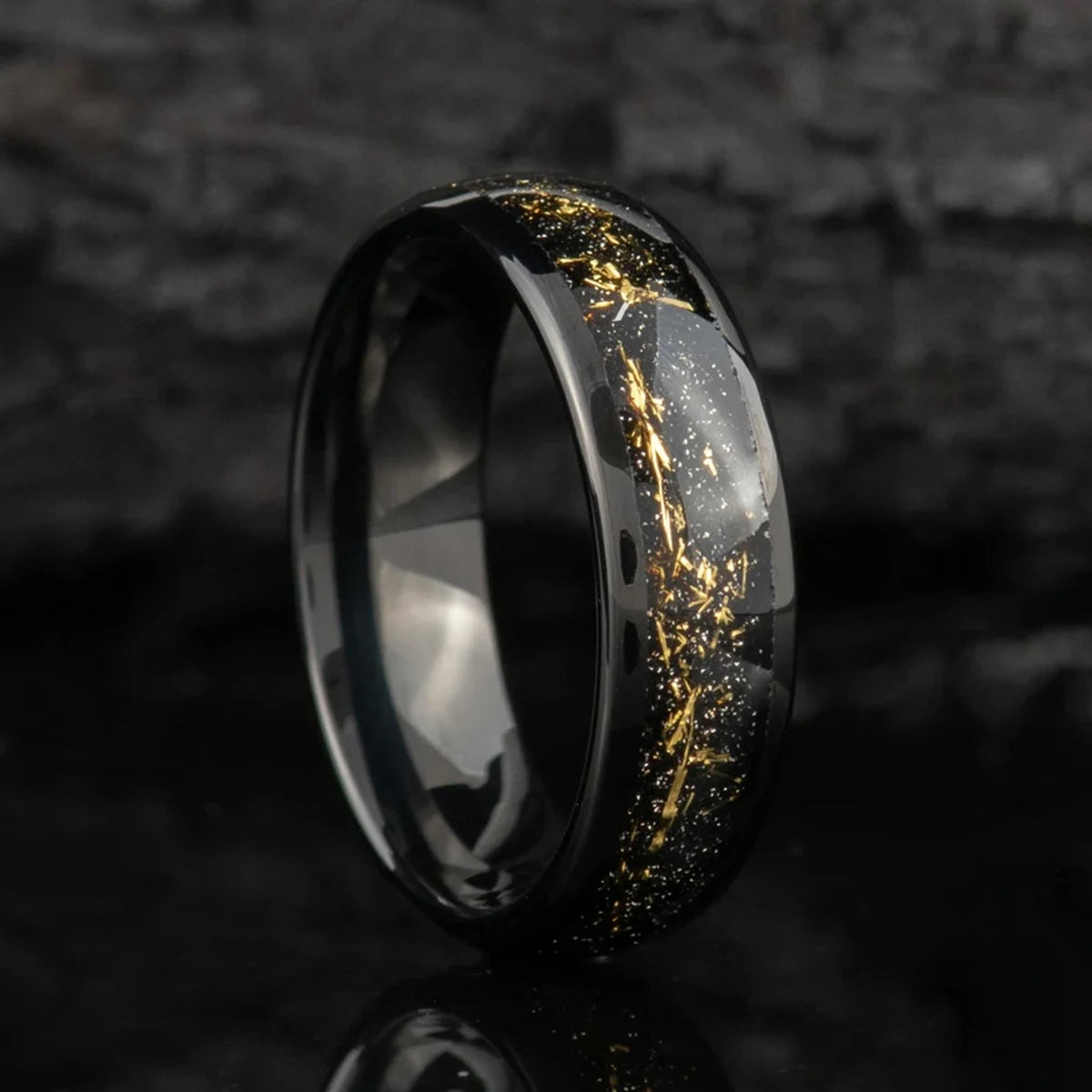 Tungsten Carbide Meteorite Ring