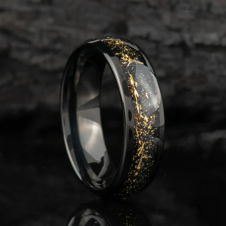 Tungsten Carbide Meteorite Ring