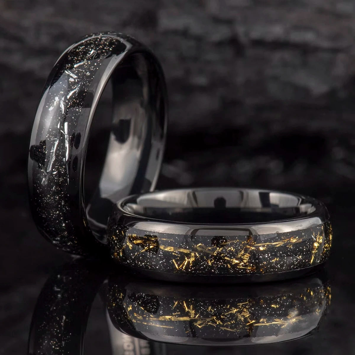 Tungsten Carbide Meteorite Ring